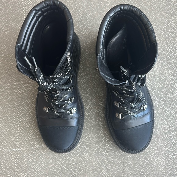 CHANEL Shoes - Gently worn Chanel leather quilted combat boots w/box & dust bag 38.5